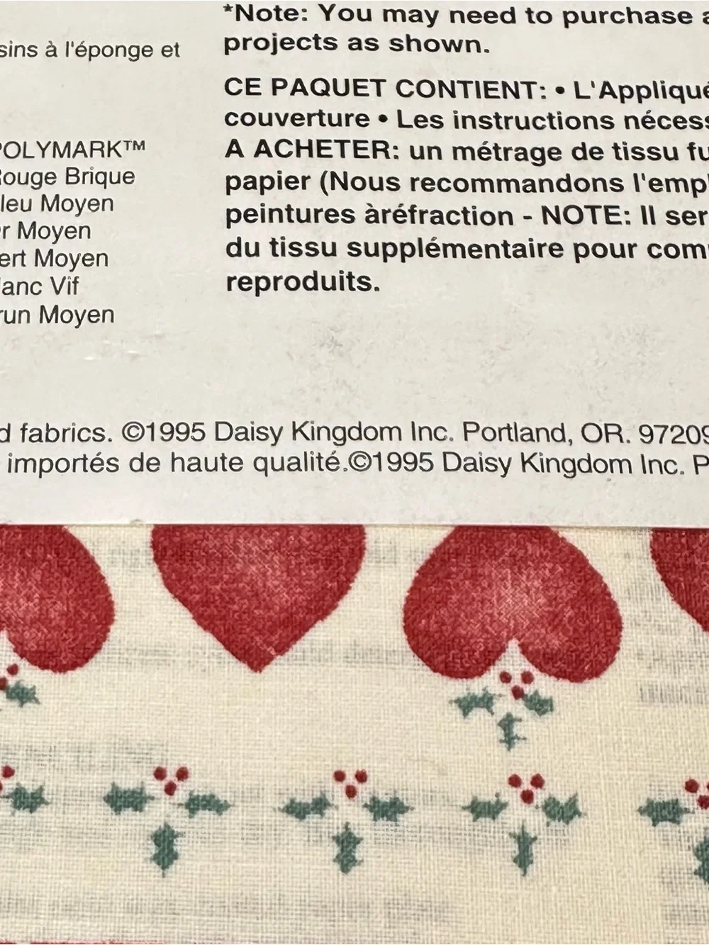 VTG Daisy Kingdom No Sew Applique #19119 Joy Peace Love & #19114 Tis the Season